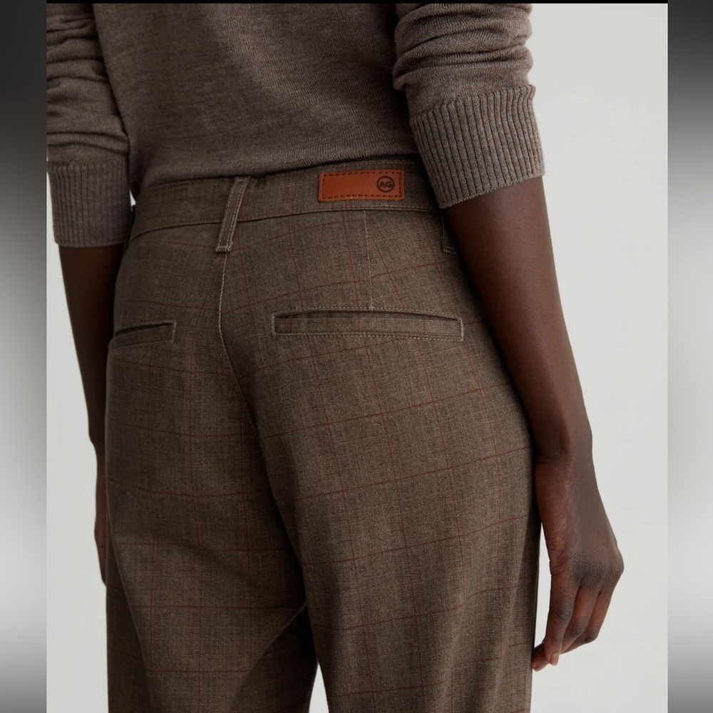 Ag Adriano Goldschmied Hemlock Kinsley SUD Sueded High Rise Brown Multi Trousers